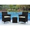Manhattan Comfort Imperia Steel Rattan 3-Piece Patio Conversation Set with Cushions in Cream OD-CV020-CR - alternate 2